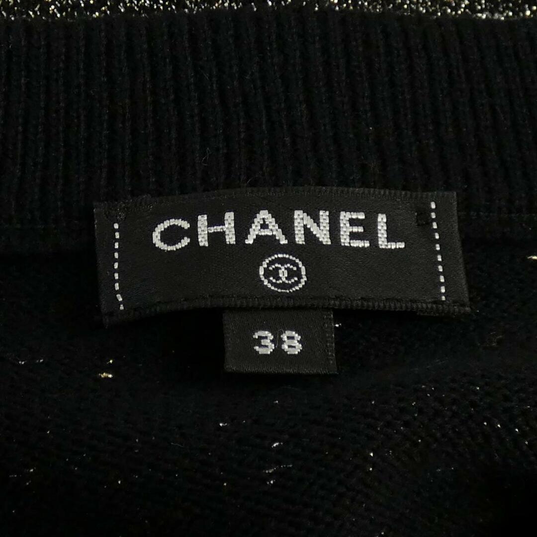 シャネル CHANEL ノースリーブニット カシミヤ混 ブラック サイズ38