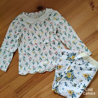 キムラタン(キムラタン)の花柄セット❤️(Tシャツ/カットソー)