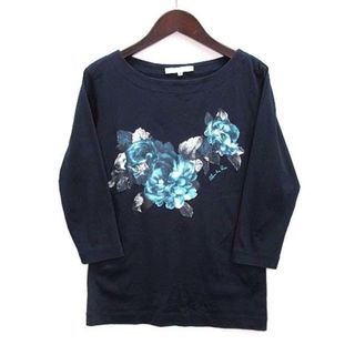 ハナエモリ(HANAE MORI)のハナエモリ アルマアンローズ ボートネック Tシャツ カットソー ネイビー 38(その他)