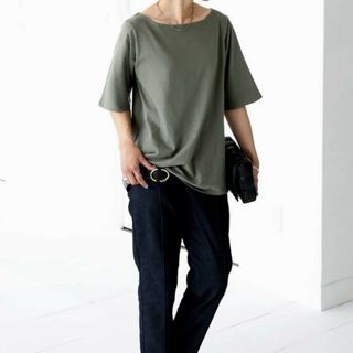 アンティカ(antiqua)の未使用 アンティカ ボートネックTシャツ(Tシャツ(半袖/袖なし))