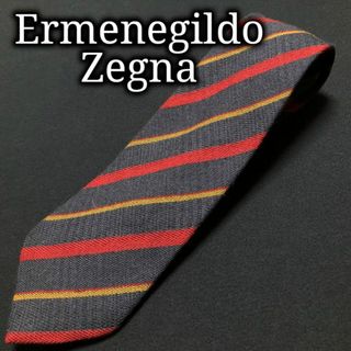 エルメネジルドゼニア(Ermenegildo Zegna)のエルメネジルドゼニア レジメンタル ネイビー ネクタイ ウール A103-G03(ネクタイ)