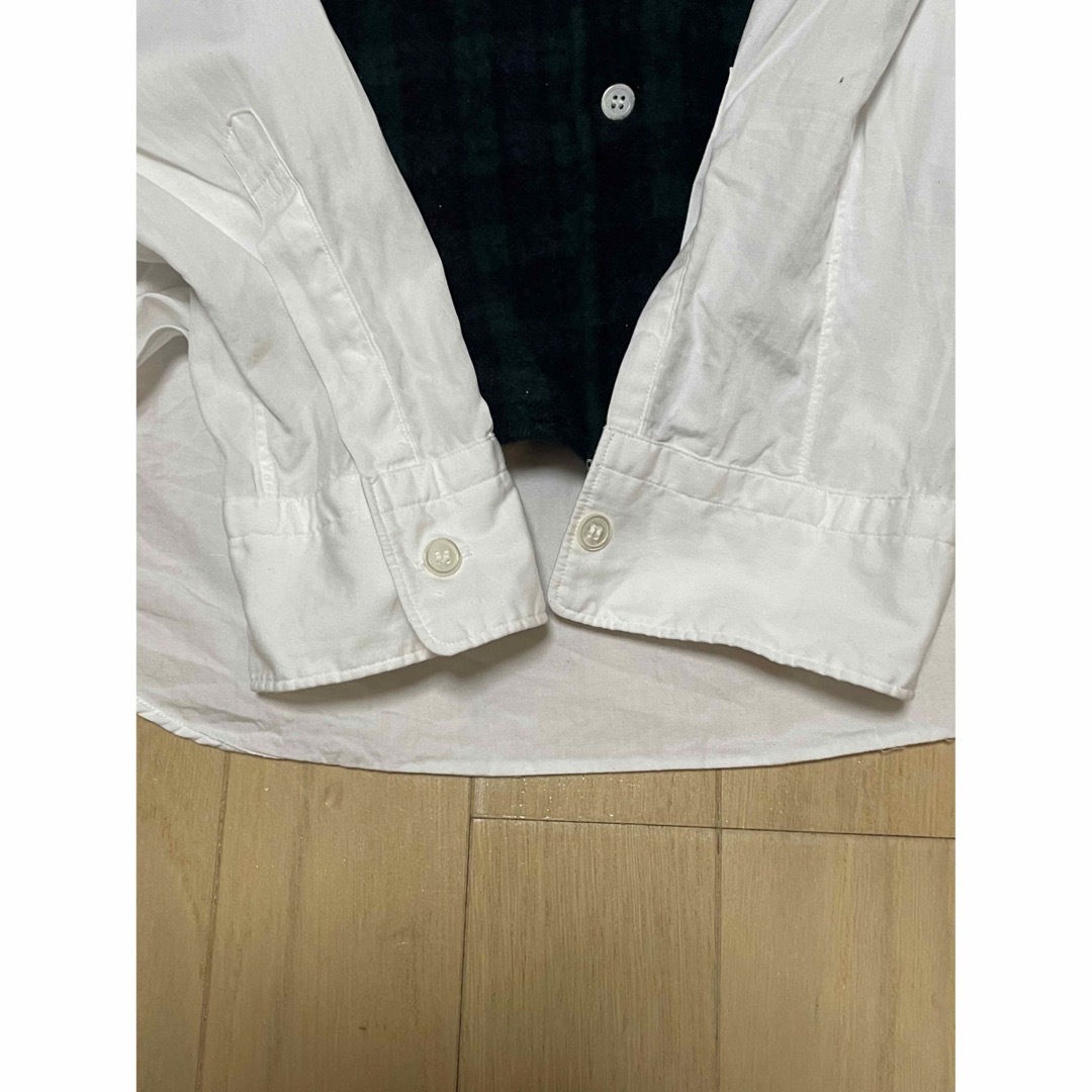COMME des GARCONS HOMME ウールチェック切替 シャツ