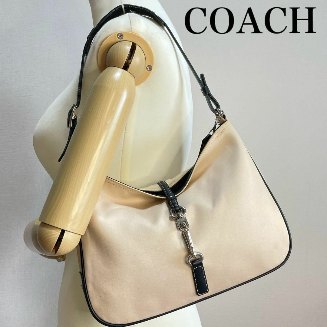 ■美品■COACH コーチ レザー 布 ショルダーバッグ ベージュ | フリマアプリ ラクマ