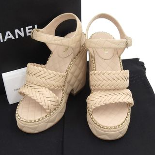 新品セール CHANEL - 37 CHANEL シャネル チェーン ウェッジサンダル ...