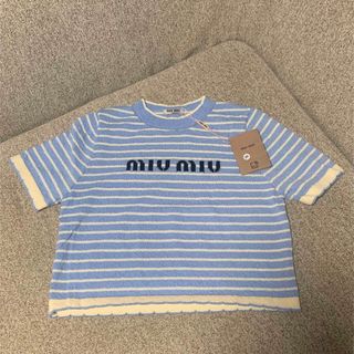 極美品✨ ミュウミュウ miumiu 半袖シャツ アップリケ S ネイビー