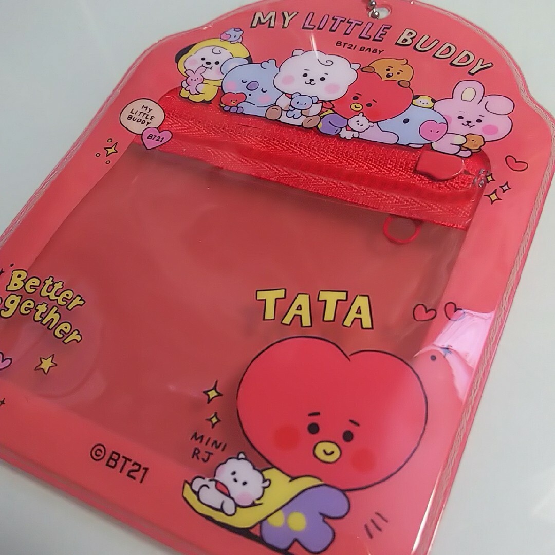 防弾少年団(BTS)(ボウダンショウネンダン)のBTS BT21 チャック付き ポーチ フラット ポーチ TATA V エンタメ/ホビーのコレクション(その他)の商品写真