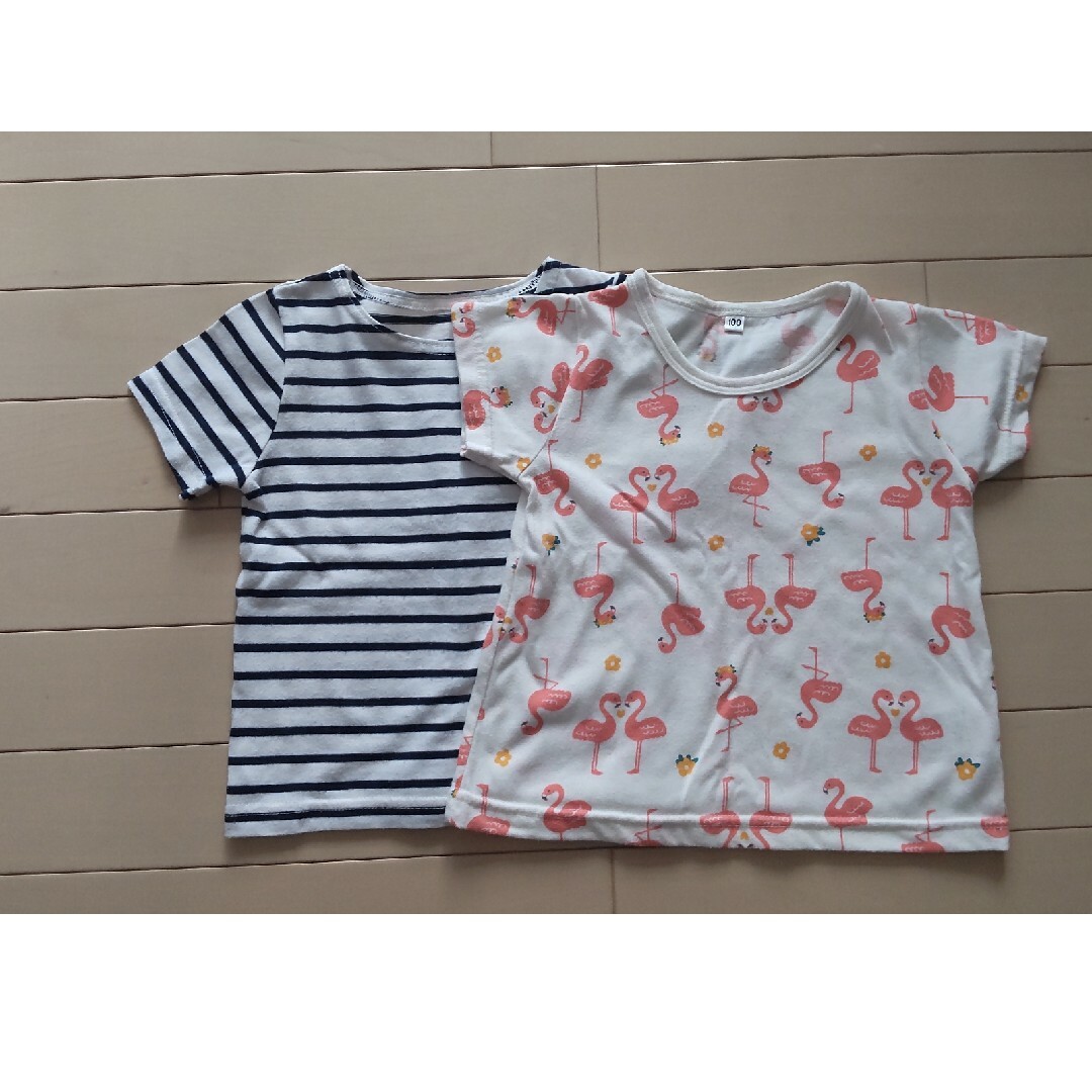 半袖Tシャツ 2枚セット 95cmと100cm キッズ/ベビー/マタニティのキッズ服女の子用(90cm~)(Tシャツ/カットソー)の商品写真