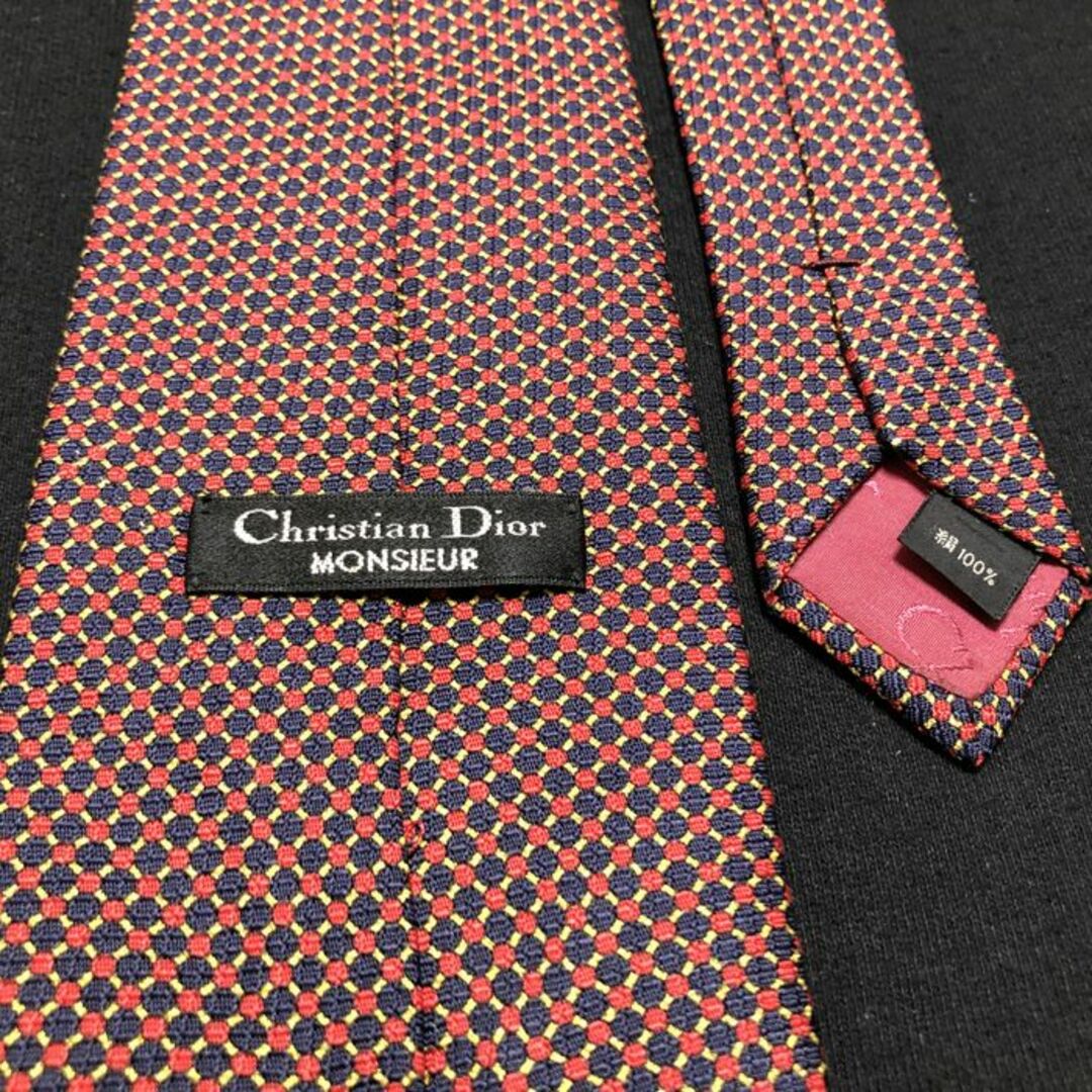 Dior(ディオール)のディオール チェック レッド＆ネイビー ネクタイ A103-I17 メンズのファッション小物(ネクタイ)の商品写真