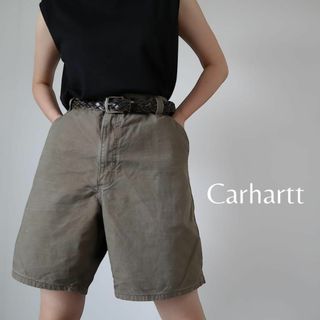 カーハート(carhartt)の【カーハート】ダック地 ワイド ペインターショーツ ハーフパンツ カーキ W40(ショートパンツ)