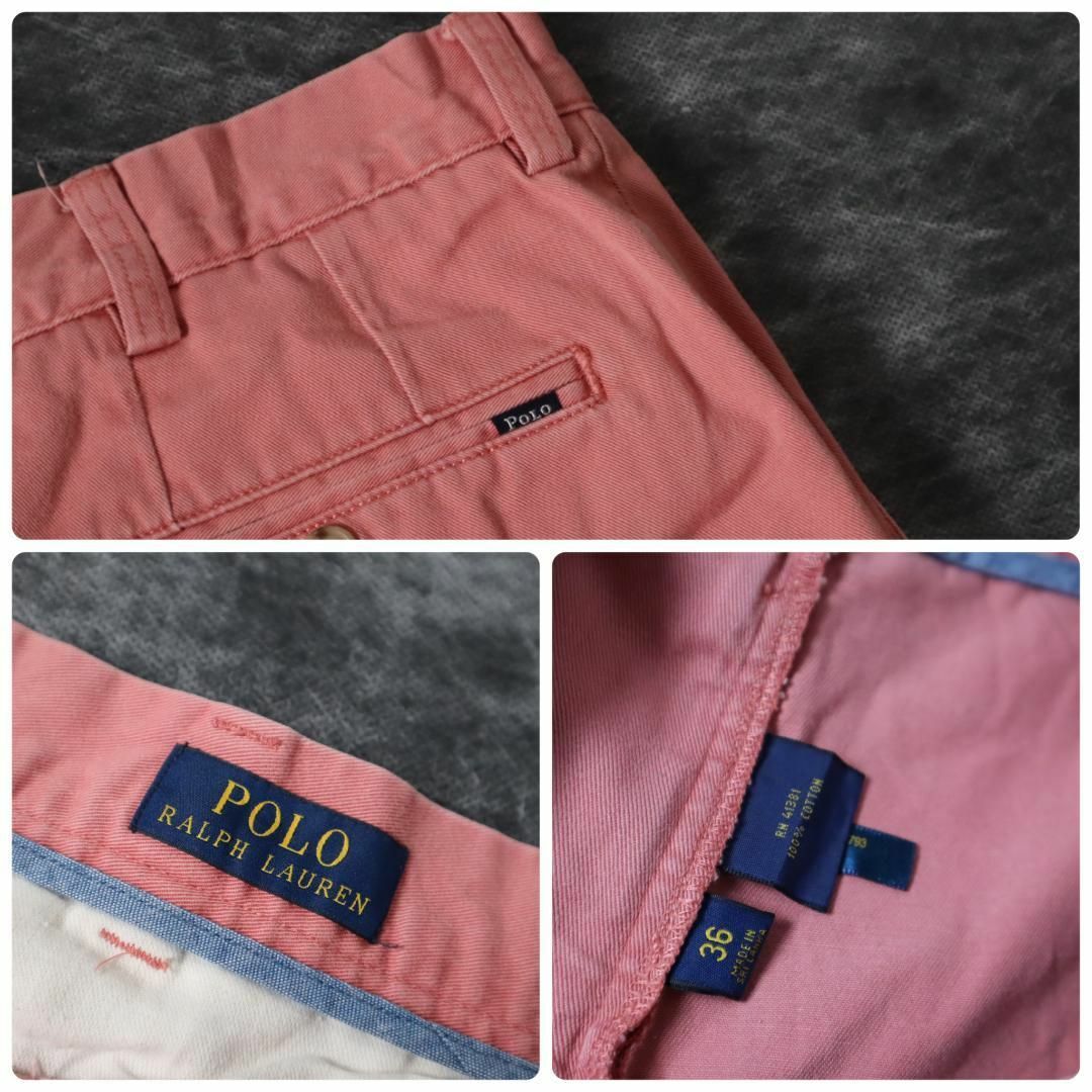 POLO RALPH LAUREN(ポロラルフローレン)の【ポロラルフローレン】ワイド カラー チノショーツ ハーフパンツ W36 ピンク メンズのパンツ(ショートパンツ)の商品写真