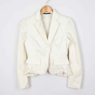 GUCCI グッチ フリルペプラム コットン テーラードジャケット-