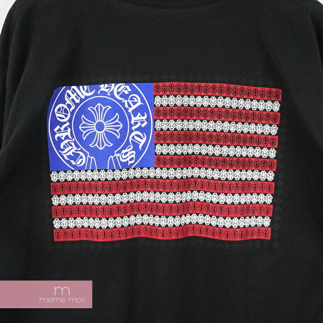 CHROME HEARTS American Flag Tee クロムハーツ アメリカンフラッグTシャツ 半袖カットソー 胸ポケット 星条旗 ホースシュープリント ブラック サイズM【230810】【-B】【me04】