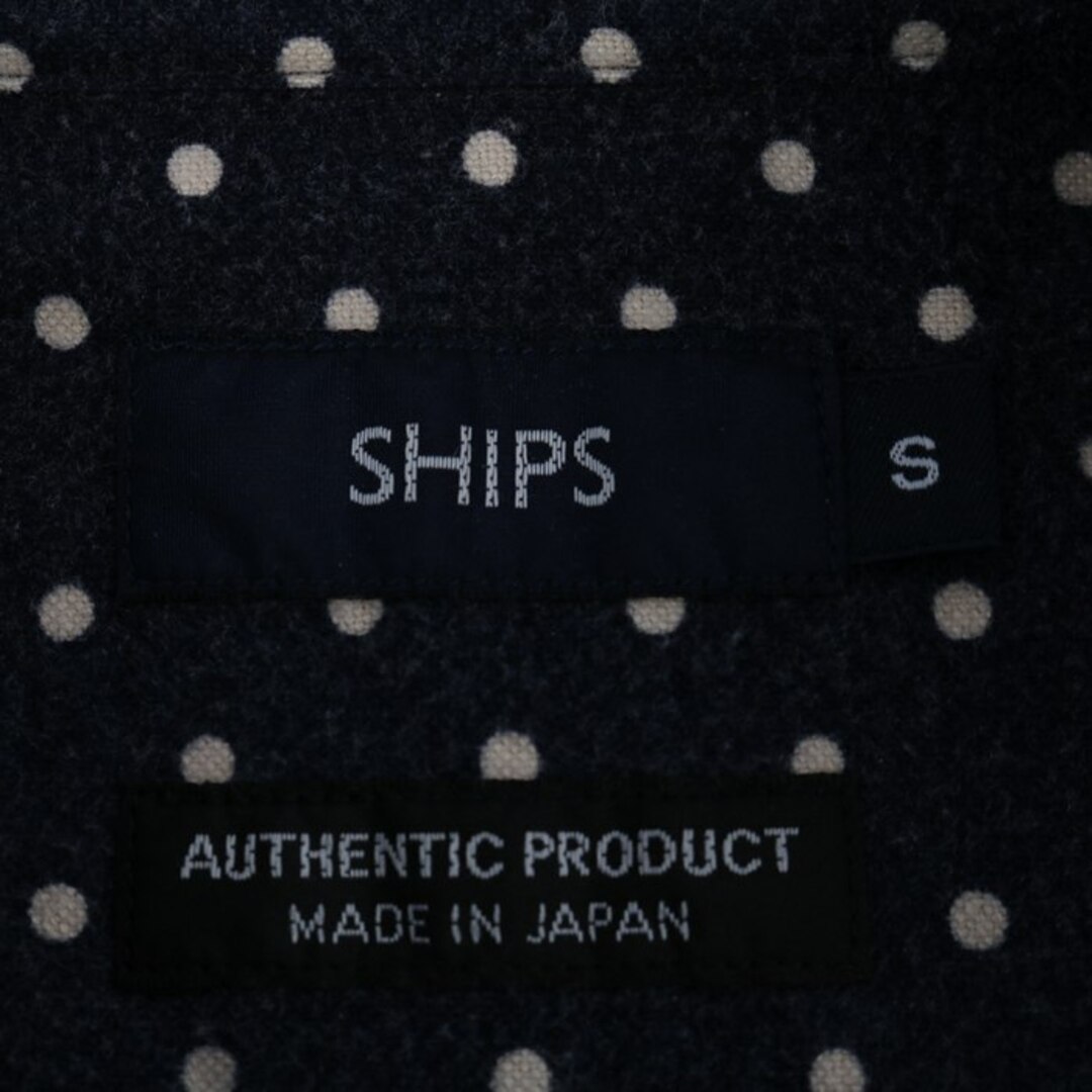 SHIPS(シップス)のシップス シャツ 長袖 水玉 オーセンティックプロダクツ トップス コットン100% 日本製 メンズ Sサイズ ネイビー SHIPS メンズのトップス(シャツ)の商品写真