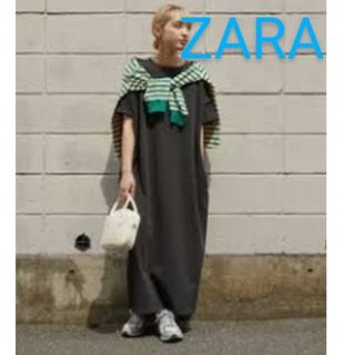 ザラ(ZARA)の最終値下げ！【新品】 ZARA ビックシルエットワンピース ロング(ロングワンピース/マキシワンピース)