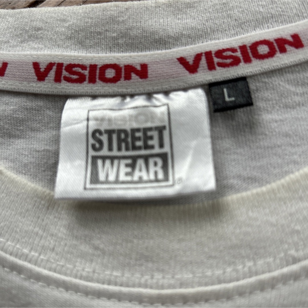 VISION STREET WEAR(ヴィジョン ストリート ウェア)の白　Tシャツ　メンズサイズL ヴィジョンストリート メンズのトップス(Tシャツ/カットソー(半袖/袖なし))の商品写真