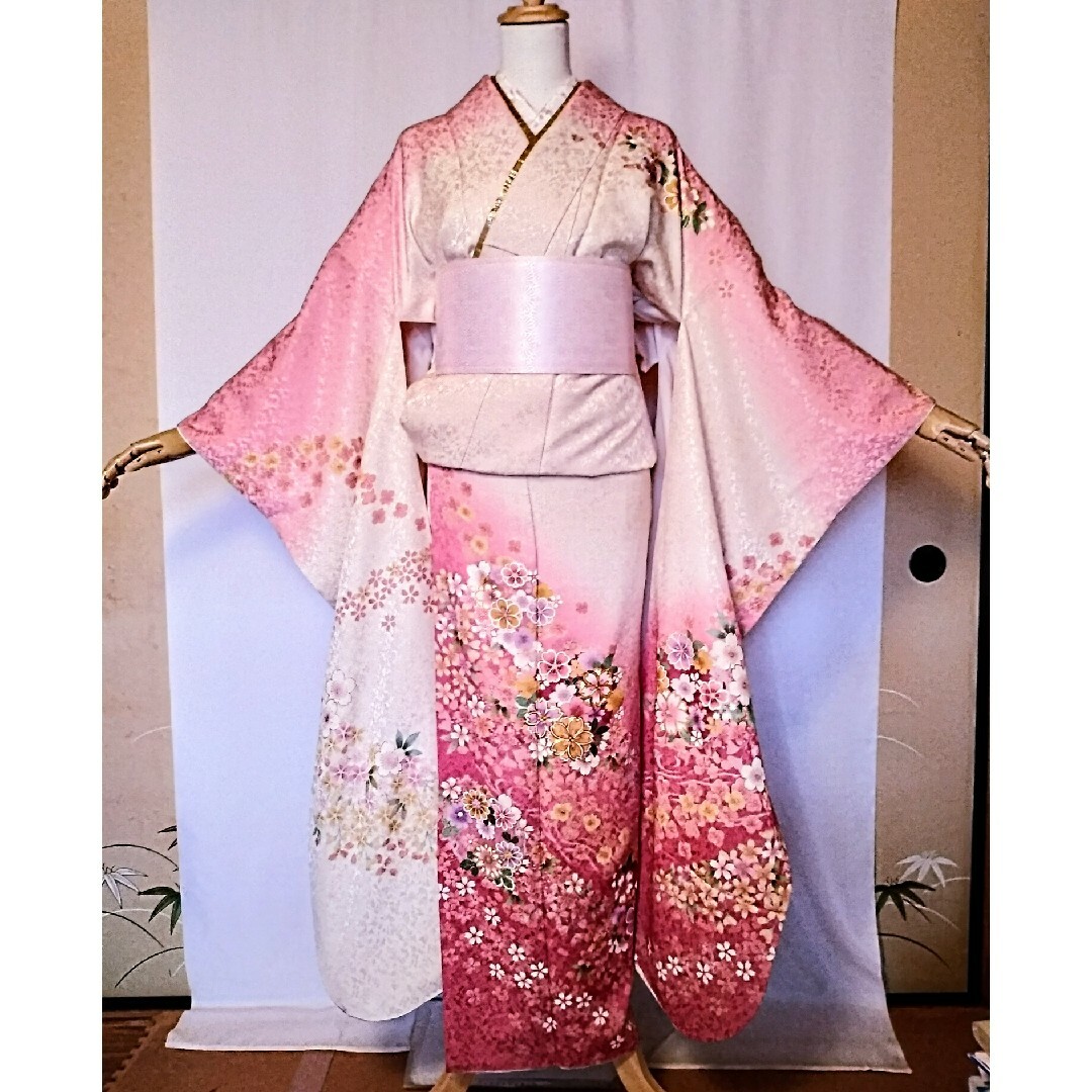 ピンク/ラメ★桜姫♥『丸昌』中振袖 レディースの水着/浴衣(着物)の商品写真