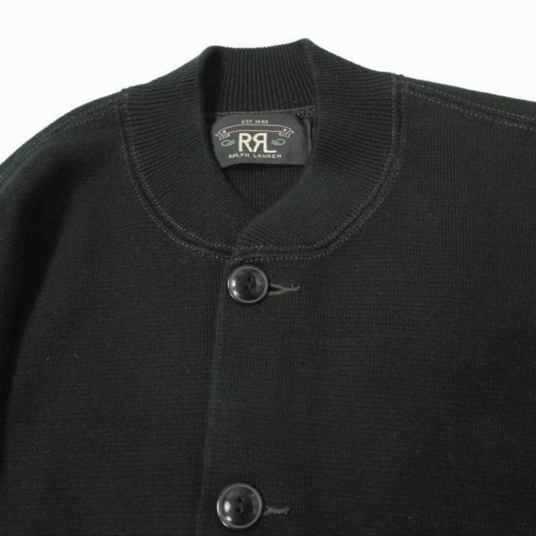 RRL(ダブルアールエル)のRRL ダブルアールエル COTTON BASEBALL JACKET コットン ベースボールジャケット 782611231001 S ブラック Double RL ニット アウター【新古品】【中古】【RRL】 メンズのジャケット/アウター(ブルゾン)の商品写真