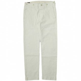 ダブルアールエル(RRL)のRRL ダブルアールエル LINEN HERRINGBONE TWILL TROUSER リネンヘリンボーンツイルトラウザー 782830408001 29 WHITE Double RL ボタンフライ シンチバック オフィサーズ パンツ ボトムス【新古品】【中古】【RRL】(チノパン)