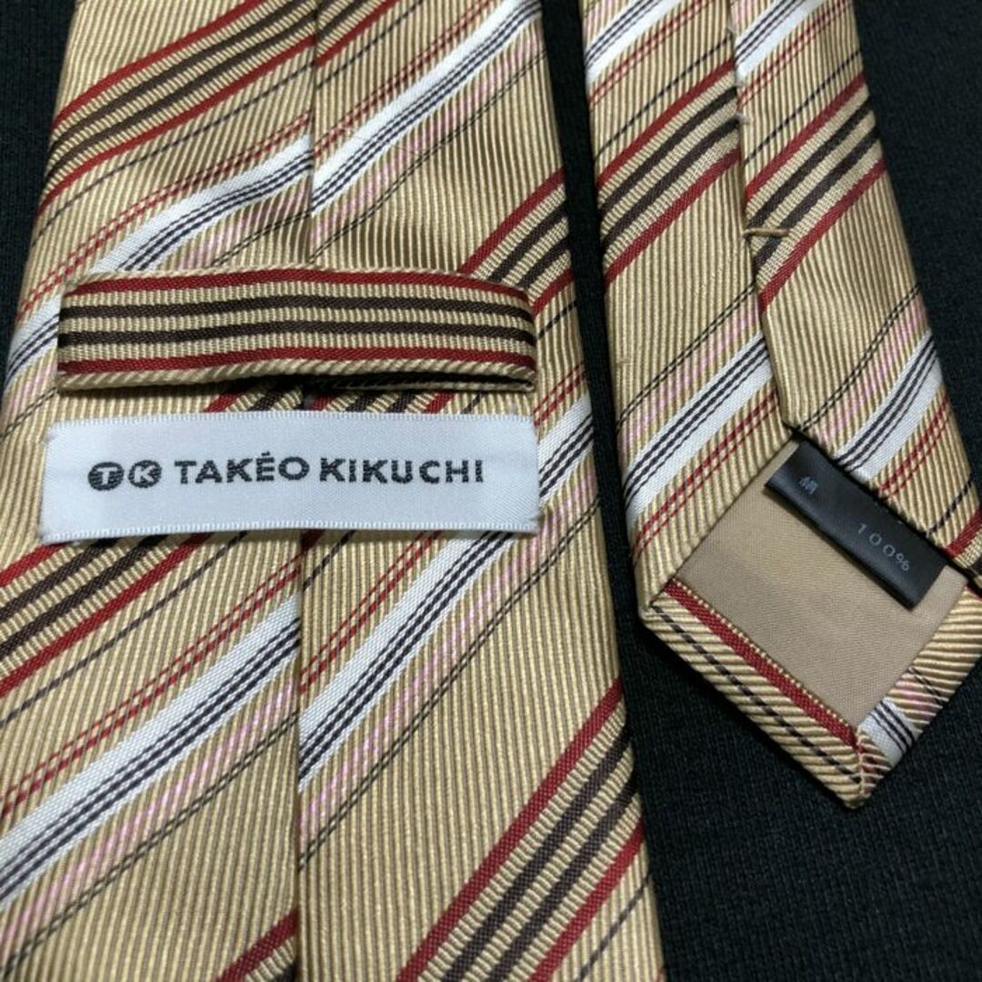 TAKEO KIKUCHI(タケオキクチ)のタケオキクチ レジメンタル ベージュ ネクタイ A103-J10 メンズのファッション小物(ネクタイ)の商品写真