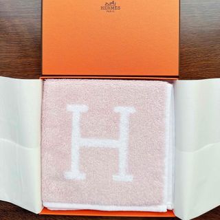 エルメス(Hermes)のエルメス 新品未使用 カレタオル 《アヴァロン》 コットン100% ピンク(ハンカチ)