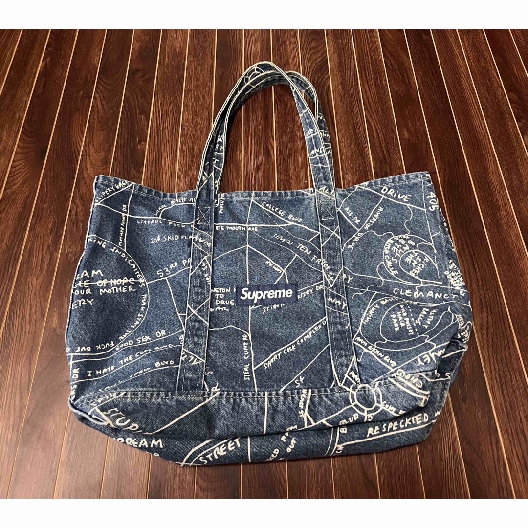 Supreme Gonz Map Denim Tote