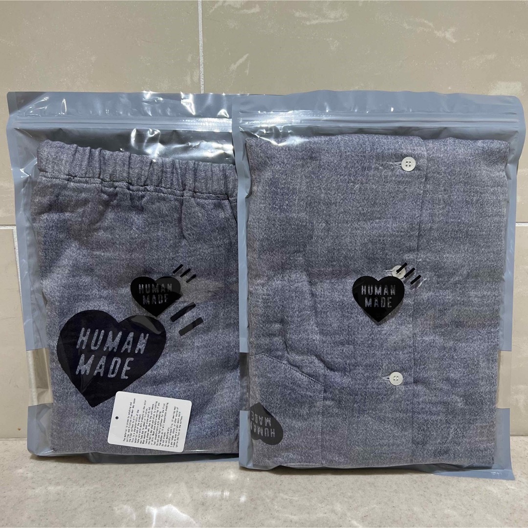 HUMAN MADE(ヒューマンメイド)のHUMAN MADE  CHAMBRAY GAUZE セットアップ　Lサイズ メンズのトップス(シャツ)の商品写真