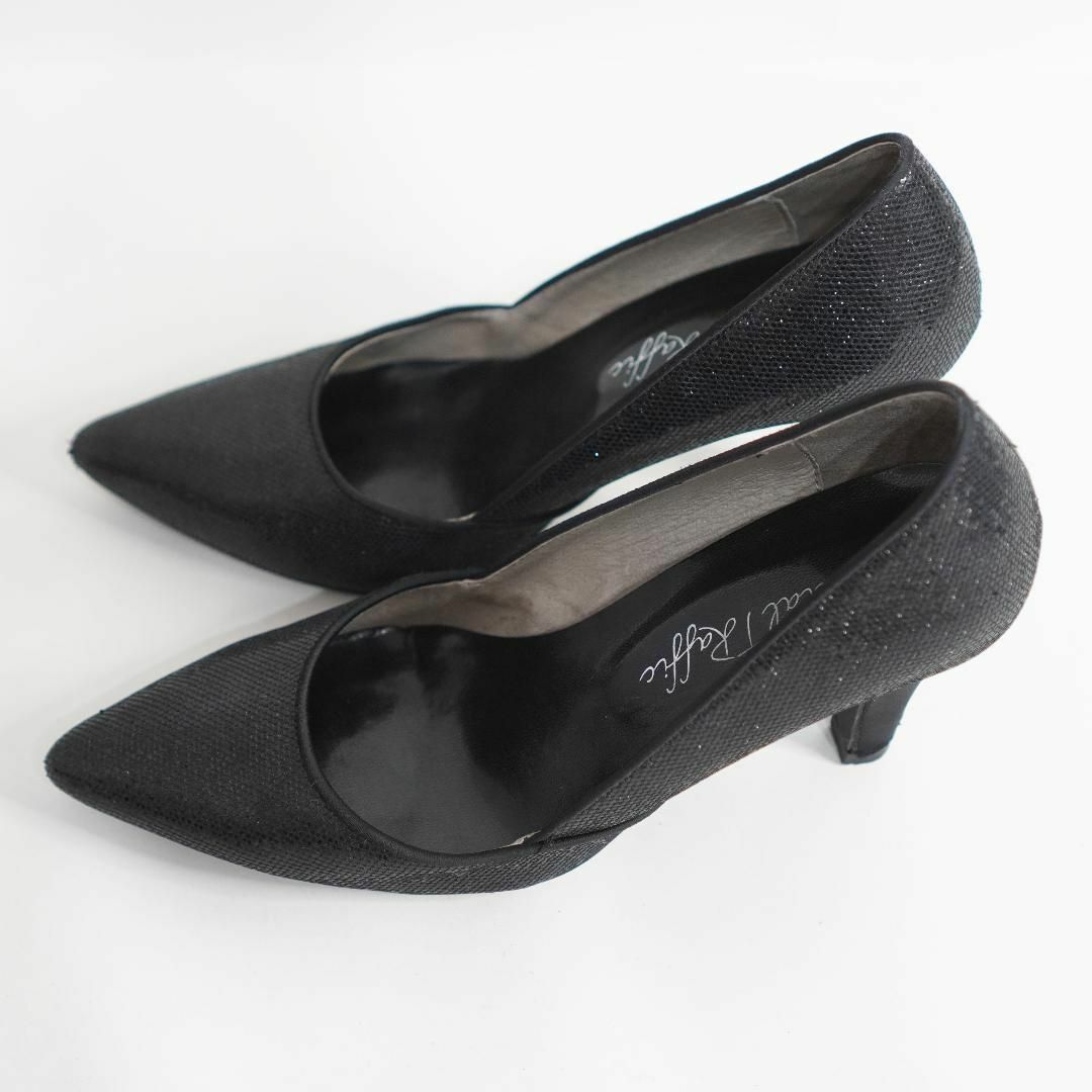 ORiental TRaffic(オリエンタルトラフィック)のORiental TRaffic ラメ付きハイヒールパンプス 黒 22.5cm レディースの靴/シューズ(ハイヒール/パンプス)の商品写真