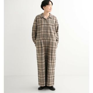 ネストローブ(nest Robe)の＆yarm(アンドヤーン) チェックオープンカラーコンビネゾン   オールインワ(オールインワン)