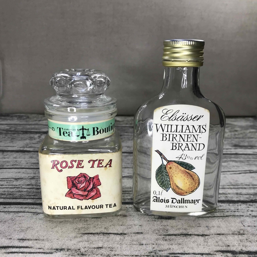 昭和レトロ 紅茶瓶 キャニスター ティーブティック ローズティー 昭和レトロ 紅茶瓶 キャニスター ティーブティック ローズティー