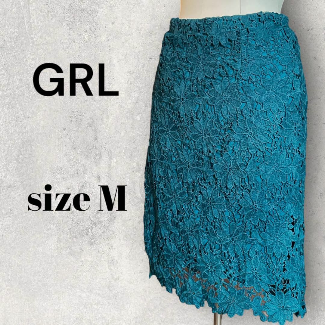 ♡♡美品! GRL フラワー レーススカート M ダークグリーン♪ | フリマアプリ ラクマ 新品 フラワーレーススカート M