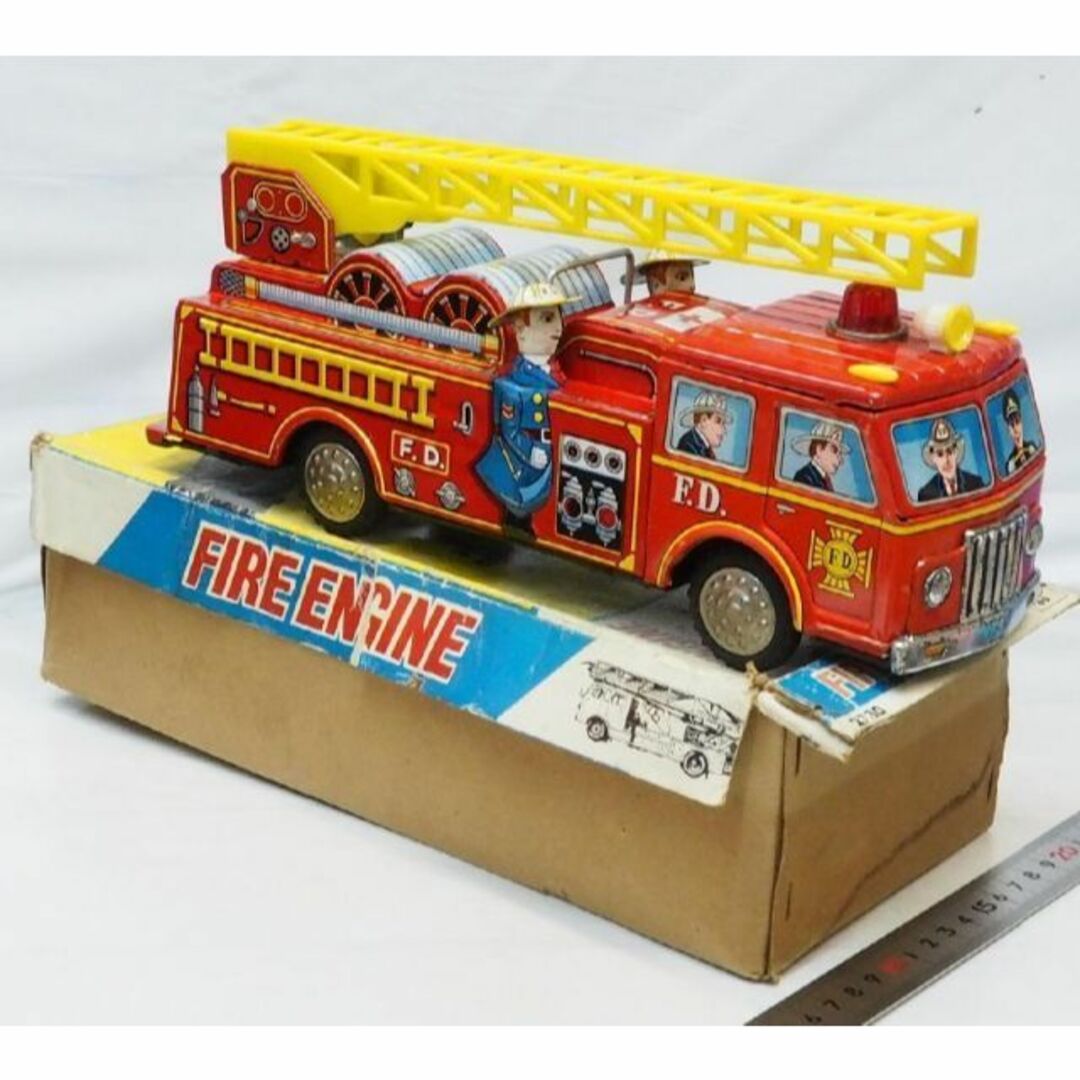 旭玩具【ファイヤーエンジン ハシゴ消防車】当時物ブリキ玩具 TIN TOY