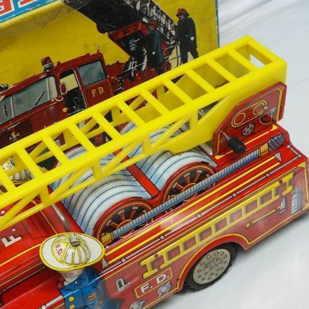 旭玩具【ファイヤーエンジン ハシゴ消防車】当時物ブリキ玩具 TIN TOY