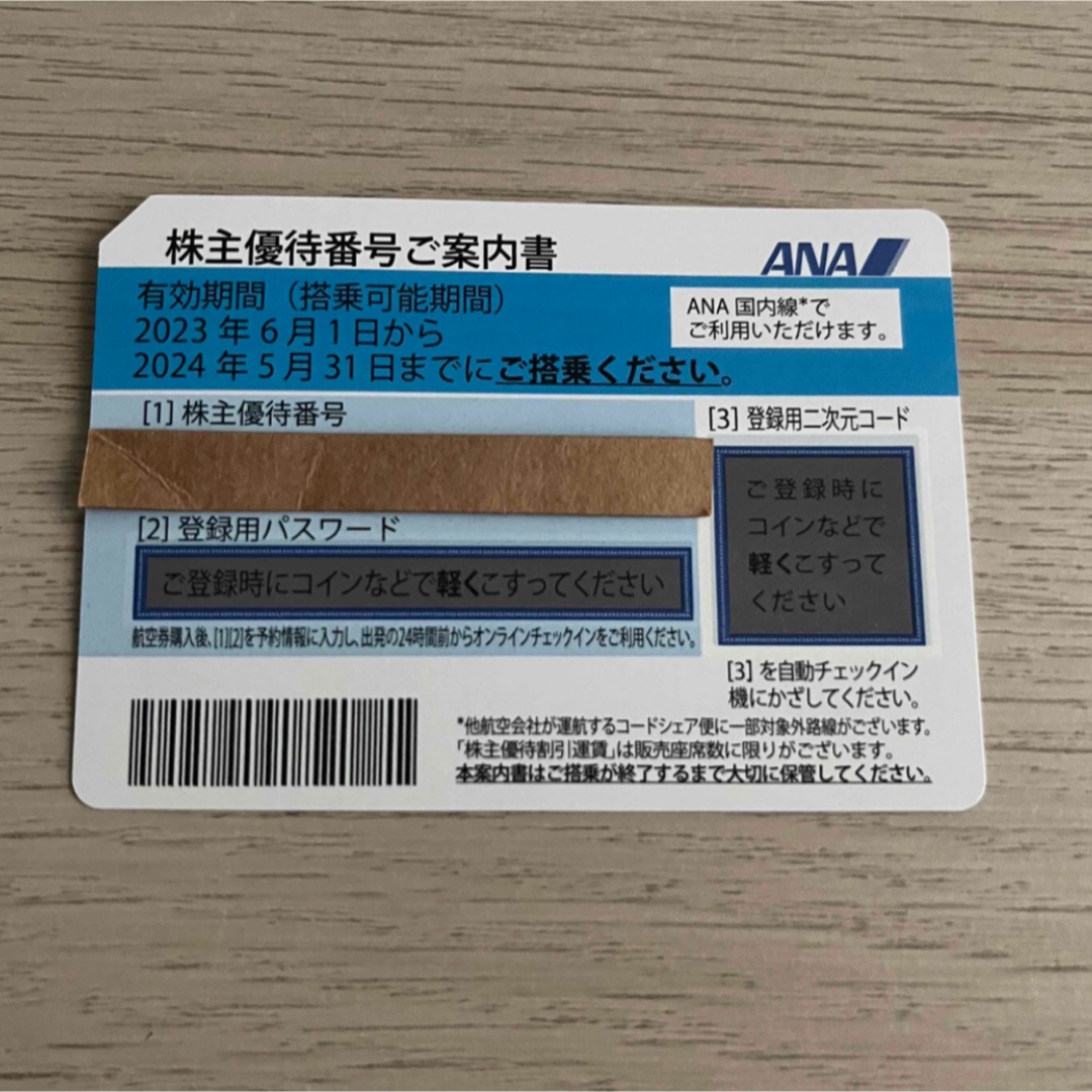 ANA(全日本空輸) - 【新品未使用】#ANA#株主優待券#航空券#1枚の通販