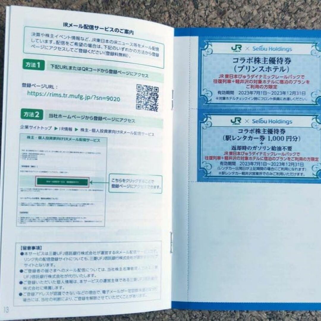 優待券満載！ JR東日本株主優待券 2023年7月1日～2024年6月30日 チケットの優待券/割引券(その他)の商品写真