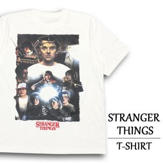 ストレンジャー・シングス Tシャツ 半袖 STRANGER THINGS 両面プリント サイズ：メンズ XL 相当 ビッグサイズ ホワイト 【新品】(Tシャツ/カットソー(半袖/袖なし))