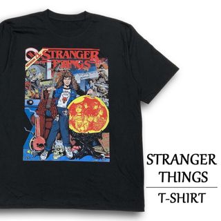 ストレンジャー・シングス "エディー・マンソン" Tシャツ 半袖  STRANGER THINGS "EDDIE MUNSON" Tシャツ  サイズ：メンズ XL 相当  ビッグサイズ  ブラック 【新品】(Tシャツ/カットソー(半袖/袖なし))