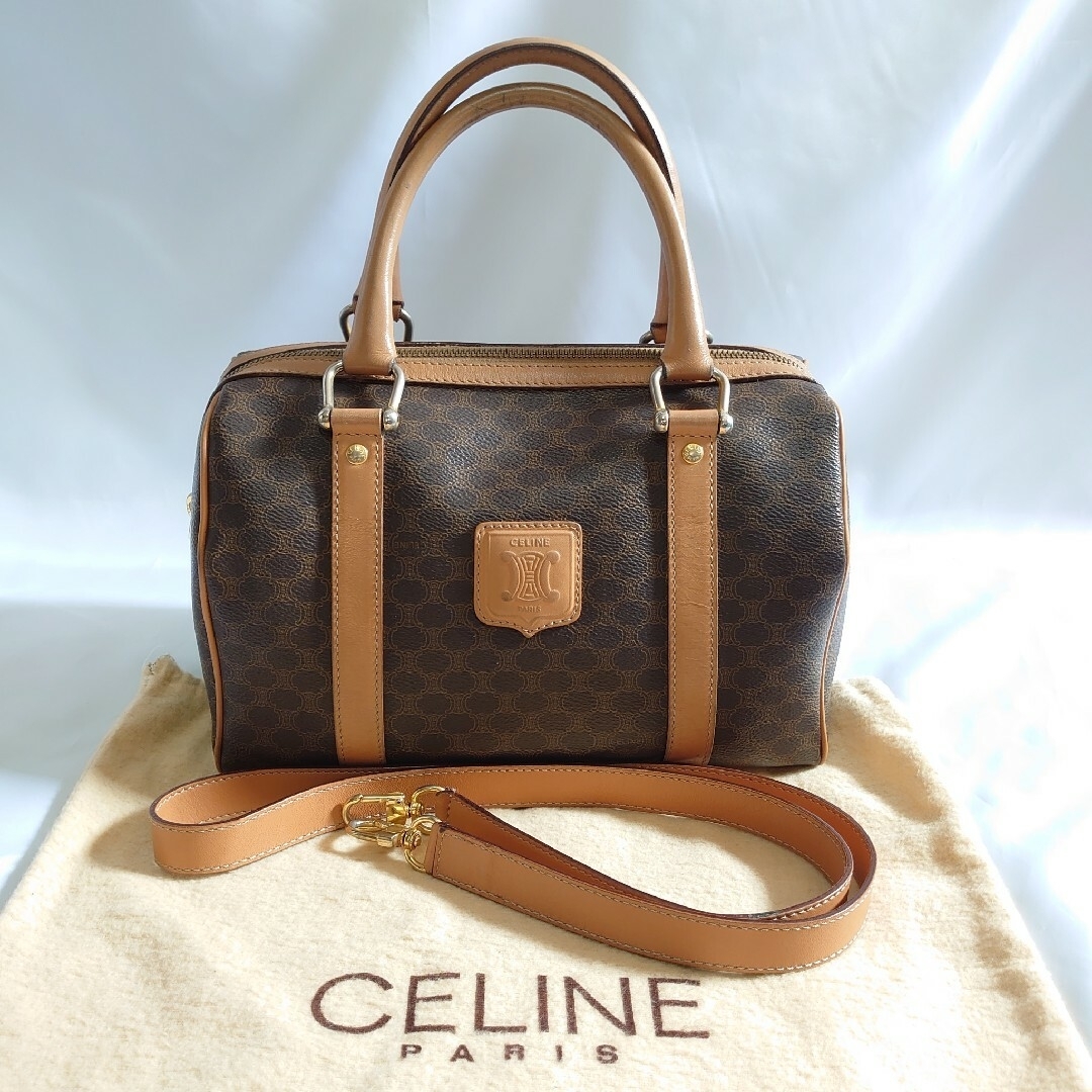 美品 CELINE マカダム柄 2WAY ハンドバッグ