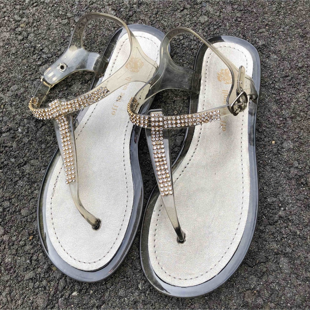 ベージュ　ビニールサンダル レディースの靴/シューズ(サンダル)の商品写真