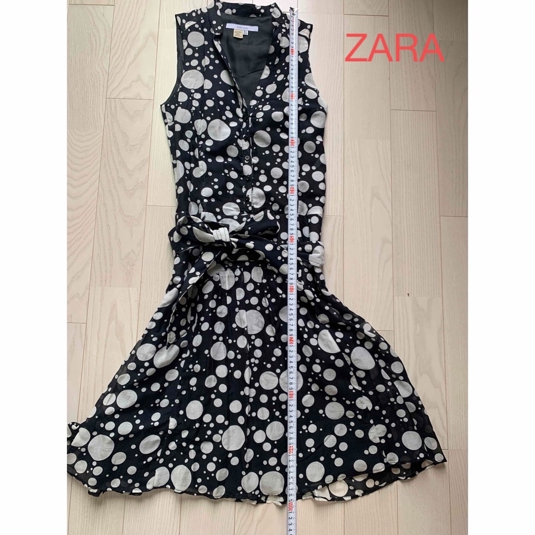 ZARA(ザラ)のZARA BASICドットワンピース　新品タグ付　難あり着用写真追加 レディースのワンピース(ミニワンピース)の商品写真