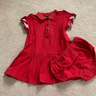 バーバリー(BURBERRY) 子供 ワンピース(女の子)(レッド/赤色系)の