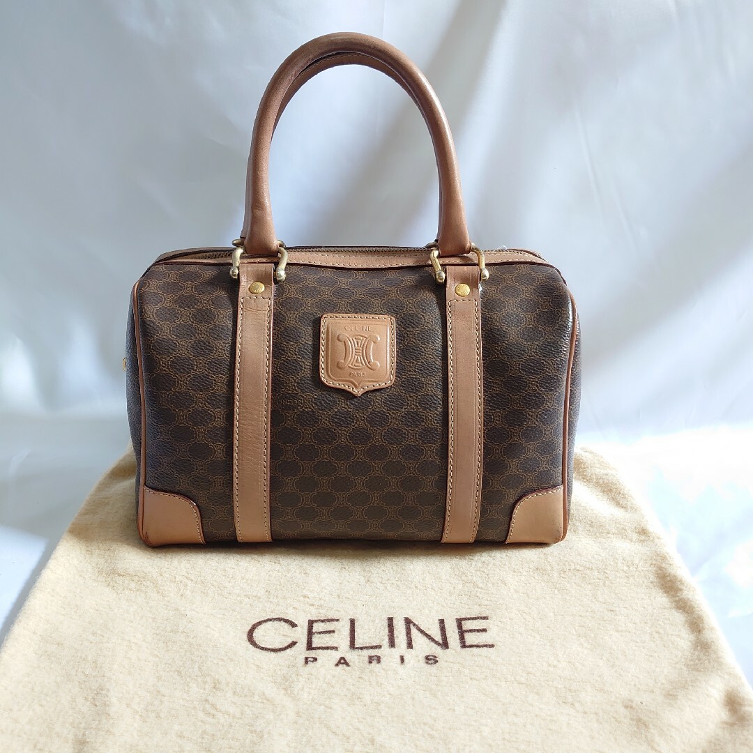 美品 CELINE マカダム柄 ミニハンドバッグ