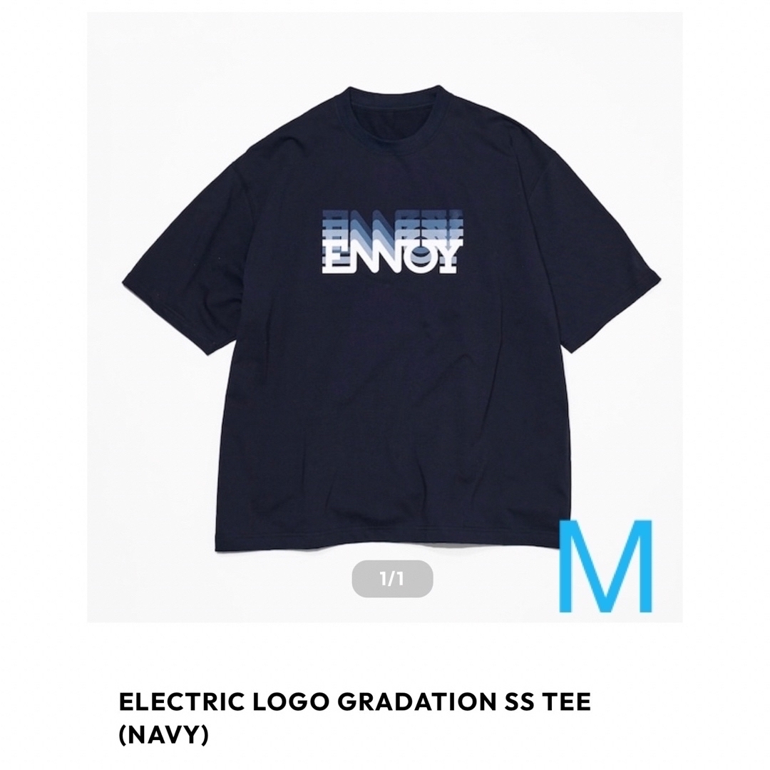 【ennoy】ELECTRIC LOGO GRADATION Tシャツ/ネイビー