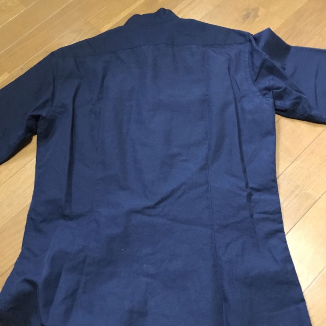 SELECT(セレクト)のスーツセレクト　5部丈　半袖スタンドカラーシャツ　ネイビー L メンズのトップス(シャツ)の商品写真