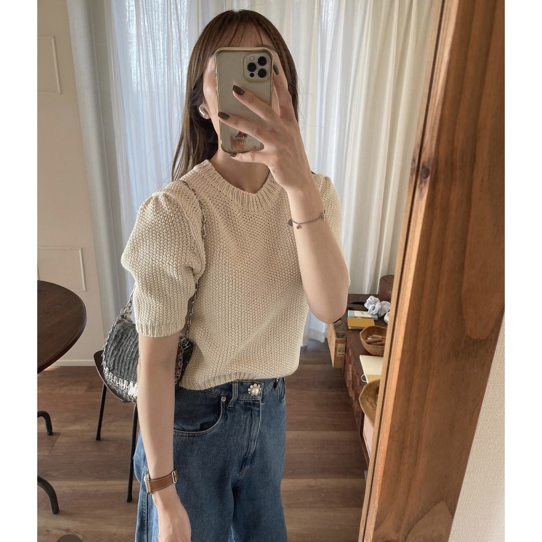 amoment balloon sleeve knit - カットソー(半袖/袖なし)