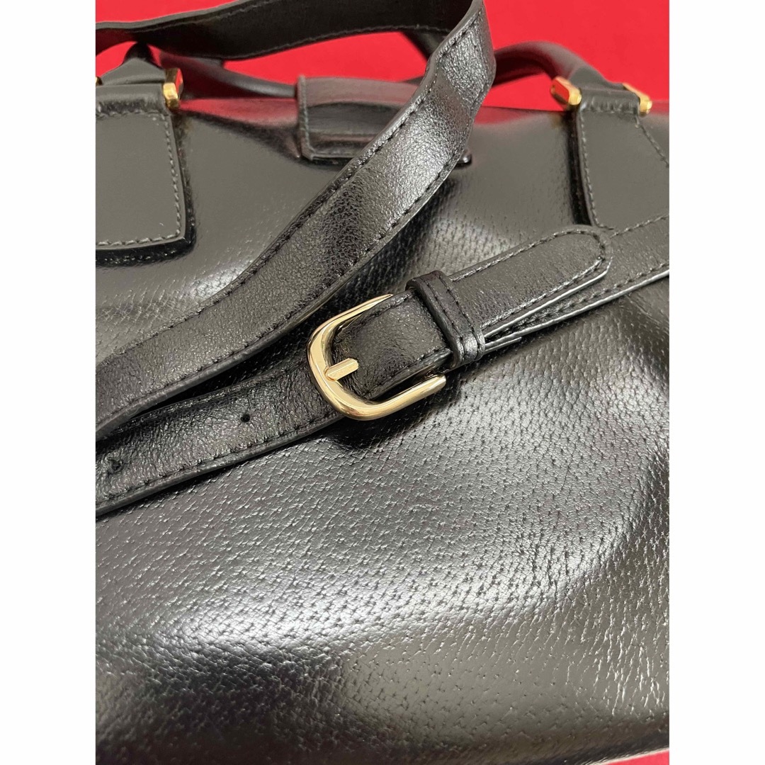 GUCCI オールドグッチ ヴィンテージ 2WAYボストンバッグ レザー 黒