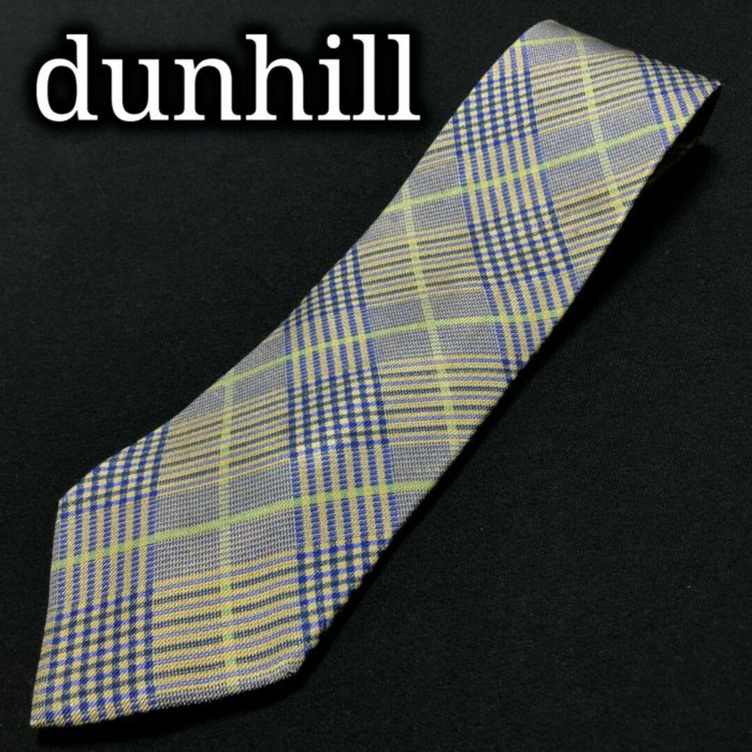 Dunhill(ダンヒル)のダンヒル チェック イエロー＆ブルー ネクタイ A103-O15 メンズのファッション小物(ネクタイ)の商品写真