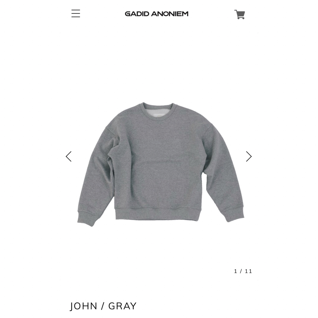 GADID ANONIEM スウェット JOHN / GRAY