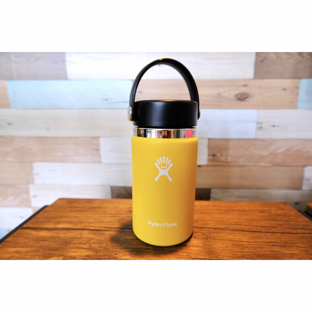 HydroFlask(ハイドロフラスク)の※交渉済商品　ハイドロフロスク イエロー12oz 354ml インテリア/住まい/日用品の日用品/生活雑貨/旅行(日用品/生活雑貨)の商品写真