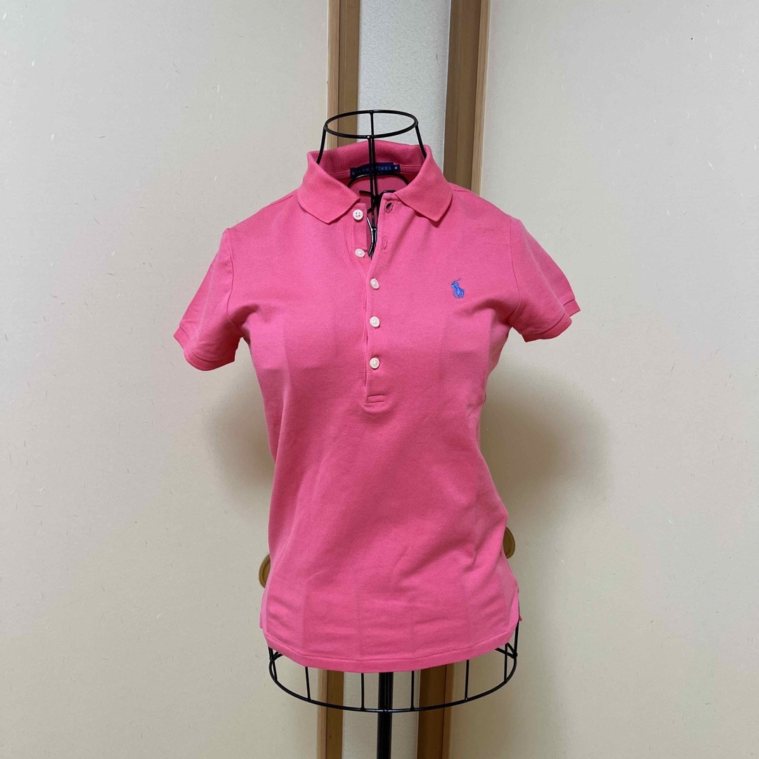 Ralph Lauren(ラルフローレン)のラルフローレン  ピンク　ポロシャツ　サイズＭ　中古 レディースのトップス(ポロシャツ)の商品写真
