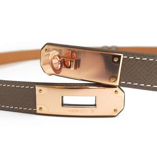 エルメス HERMES ケリー 18 ターンロック ベルト ヴォーエプソン レザー ローズメキシコ ピンク シルバー金具 U刻印 箱付（新品・未使用品）